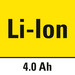Akumulátor s Li-Ion technologií a kapacitou 4 Ah