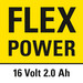 Flexibilní možnost kombinace – silný 16 V akumulátor, vhodný pro mnoho druhů zařízení