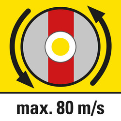Obvodová rychlost max. 80 m/s