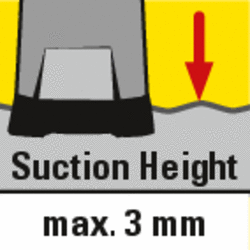 Přístroj čerpá až do zbytkové hladiny vody 3 mm