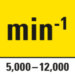 Volnoběžné otáčky 5 000 až 12 000 min-1