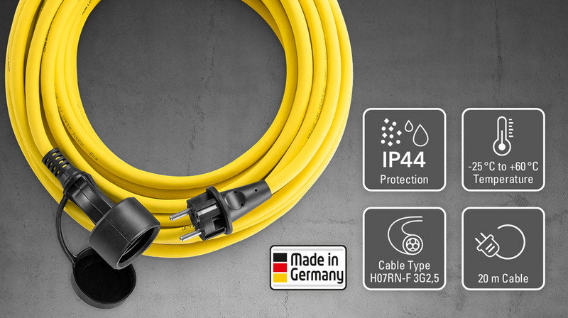Vysoce jakostní prodlužovací kabel 230 V (16 A) - 15 m